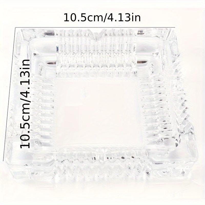 Glass Ashtray Square Decorative Tabletop Ashtray for Home Office