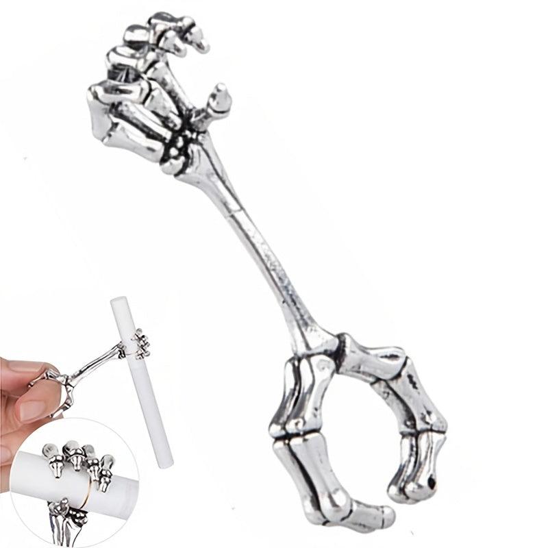 Alloy Steel Cigarette Ring Holder Hand Bones Cigarette Rack