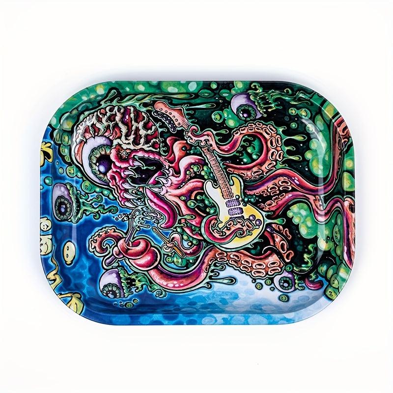 Cartoon Cigarette Rolling Tray Metal Fruit Plate Dessert Tray