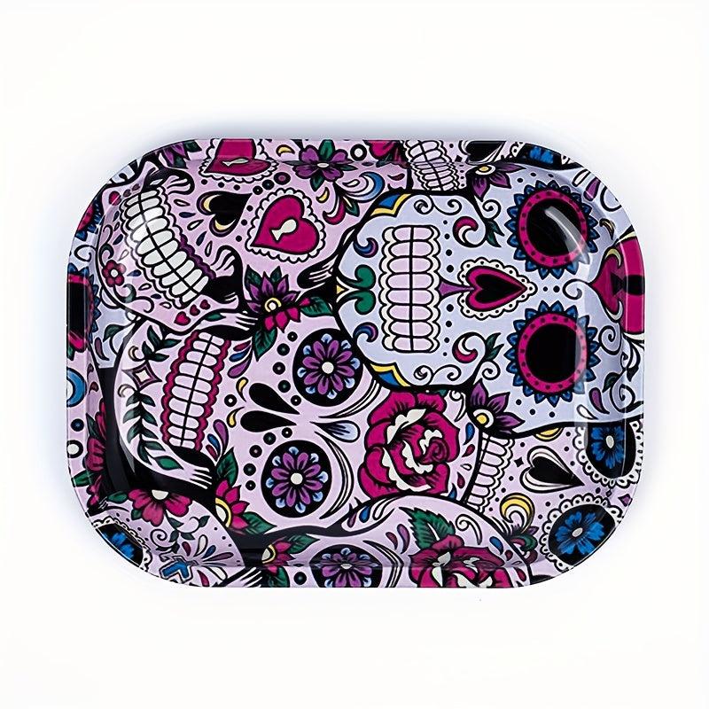 Cartoon Cigarette Rolling Tray Metal Fruit Plate Dessert Tray