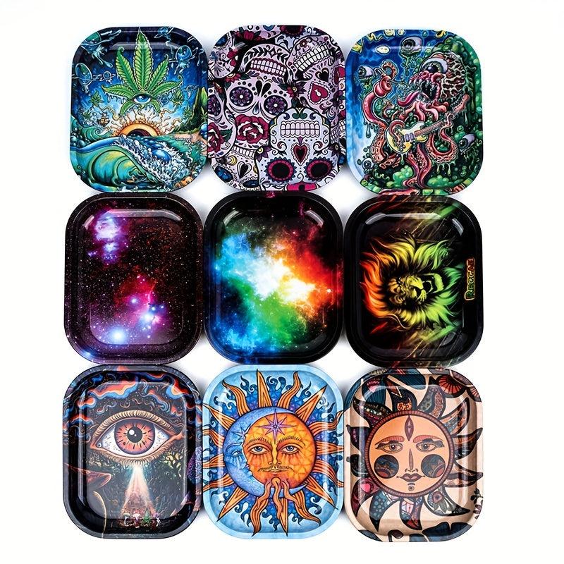 Cartoon Cigarette Rolling Tray Metal Fruit Plate Dessert Tray