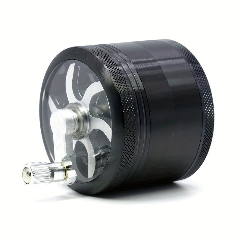 1pc 4-Layer Hand-Cranked Metal Spice Grinder Kitchen Crusher Multifunctional