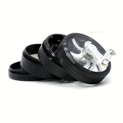 1pc 4-Layer Hand-Cranked Metal Spice Grinder Kitchen Crusher Multifunctional