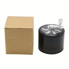 1pc 4-Layer Hand-Cranked Metal Spice Grinder Kitchen Crusher Multifunctional