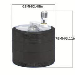 1pc 4-Layer Hand-Cranked Metal Spice Grinder Kitchen Crusher Multifunctional
