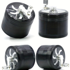1pc 4-Layer Hand-Cranked Metal Spice Grinder Kitchen Crusher Multifunctional