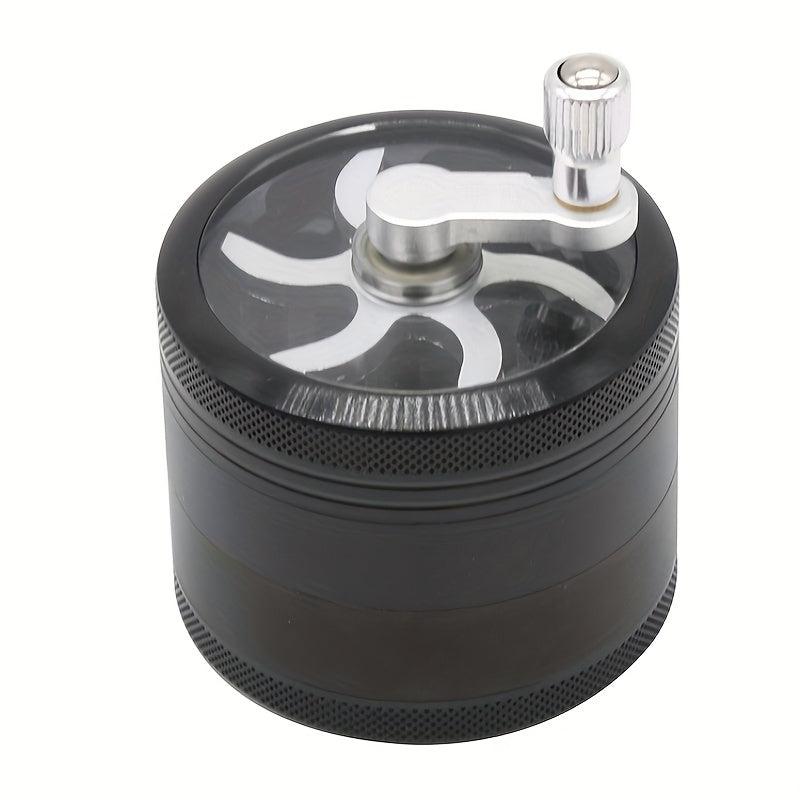 1pc 4-Layer Hand-Cranked Metal Spice Grinder Kitchen Crusher Multifunctional