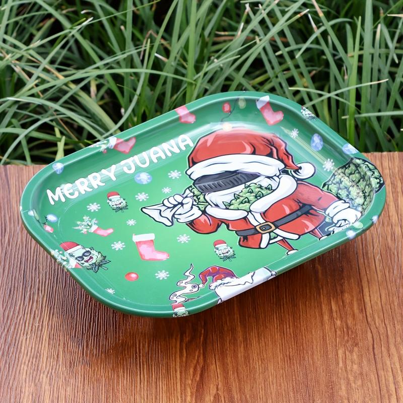 Metal Christmas Elements Rolling Tray
