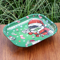 Metal Christmas Elements Rolling Tray