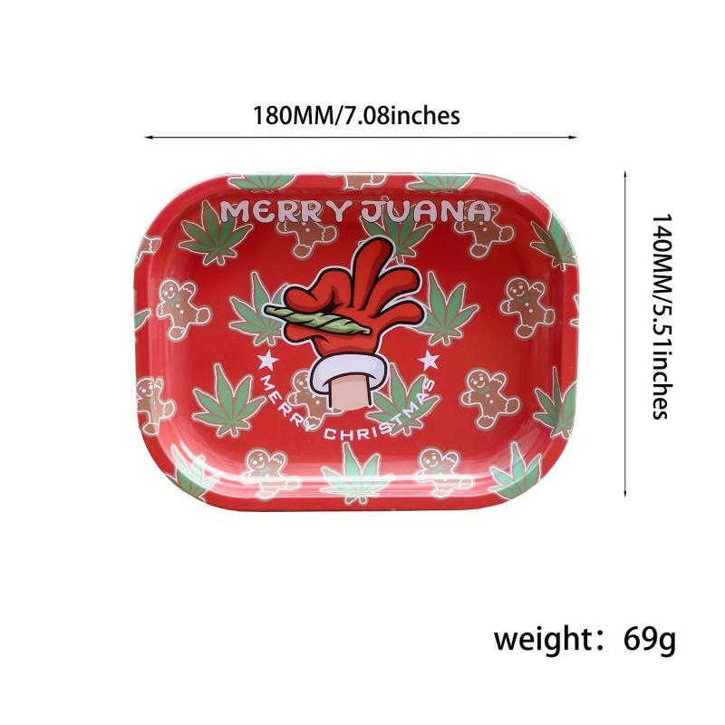 Metal Christmas Elements Rolling Tray