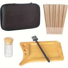 Portable Rolling Tray Set 10 Pack Pre Rolled Cones Airtight Storage Jars