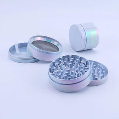 Purple 4-Layer Zinc Alloy Metal Grinder Spice Crusher