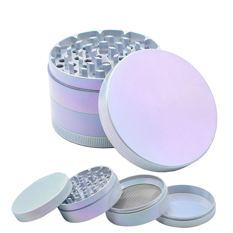 Purple 4-Layer Zinc Alloy Metal Grinder Spice Crusher