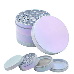 Purple 4-Layer Zinc Alloy Metal Grinder Spice Crusher