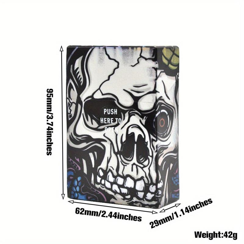 Skull Acrylic Cigarette Case 20 Cigarette Size Gift For Men And Women