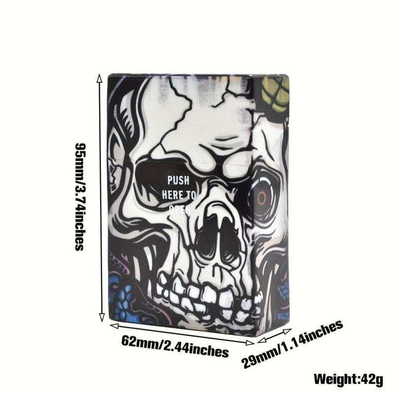Skull Acrylic Cigarette Case 20 Cigarette Size Gift For Men And Women