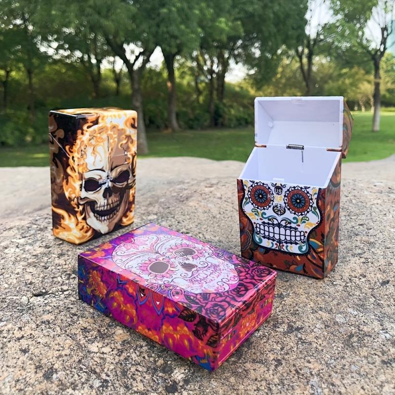 Skull Acrylic Cigarette Case 20 Cigarette Size Gift For Men And Women