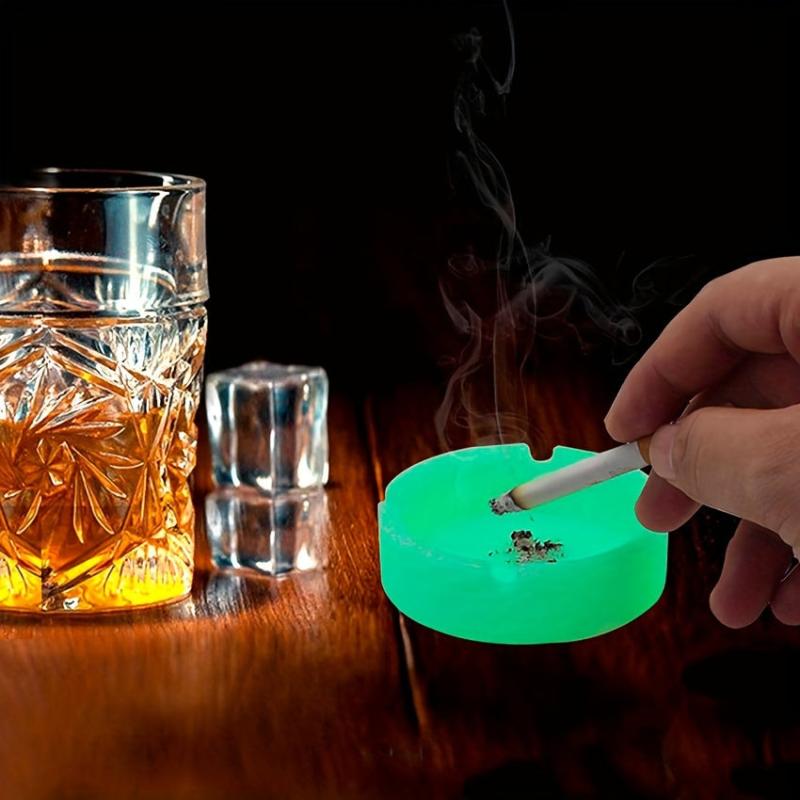 Luminous Ashtray Portable Anti-fall Ashtray Decorative for Home Hotel Bar Office