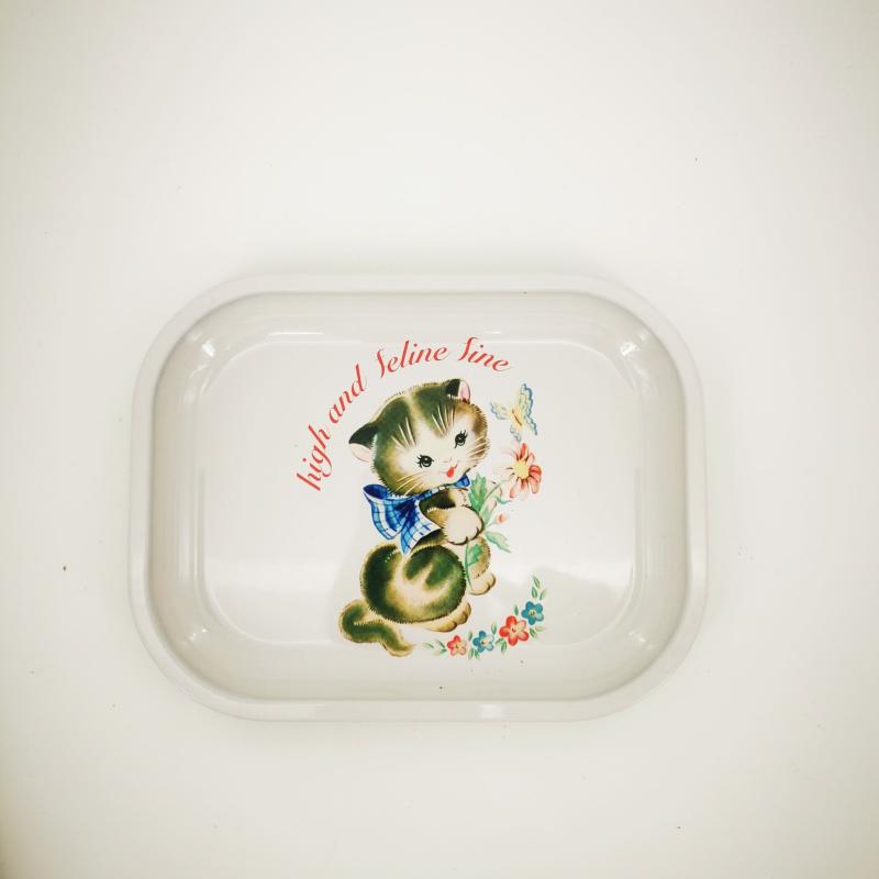 Creative Pattern Rolling Tray Metal Durable Multipurpose Wake Up Tray