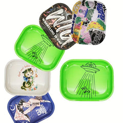 Creative Pattern Rolling Tray Metal Durable Multipurpose Wake Up Tray
