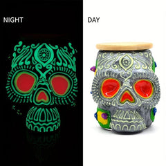 Halloween Theme Sealed Jar Luminous Clay Storage Jar