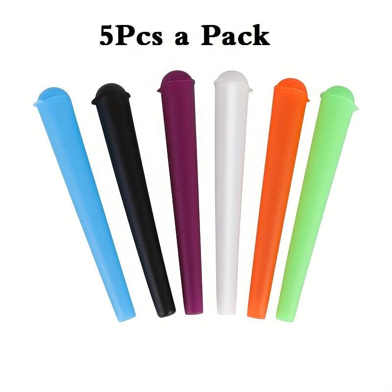 5pcs Plastic Storage Tube Tapered Sealed Cone Storage Holder