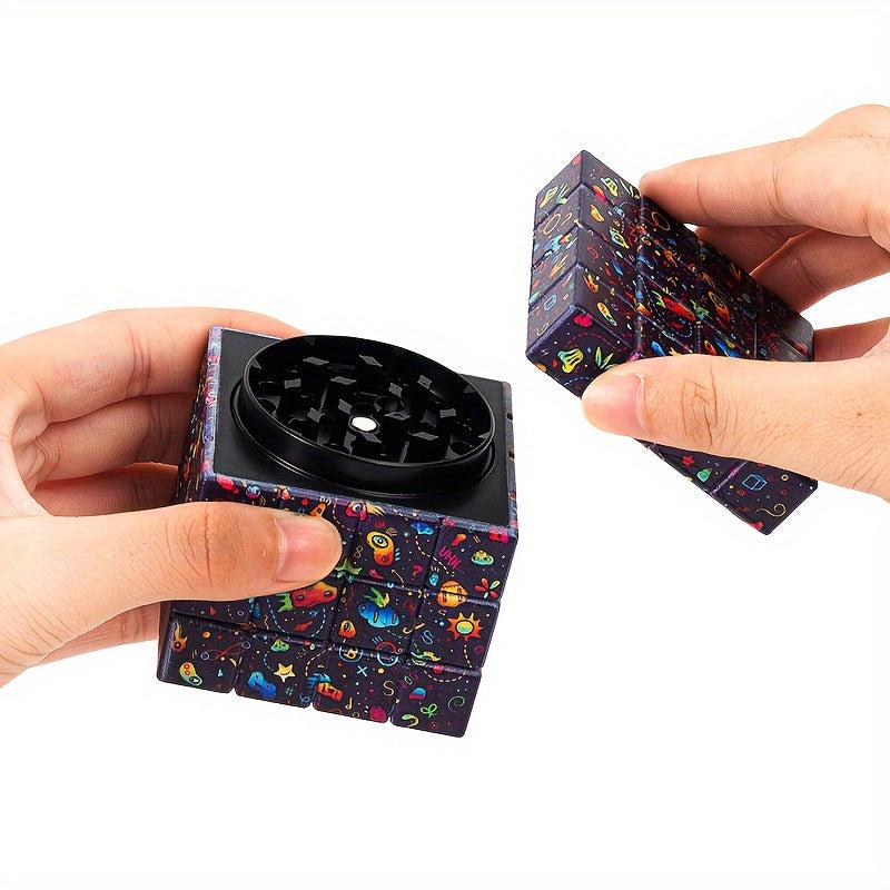1pc Creative Pattern Square Grinder Spice Grinder Grinding Machine