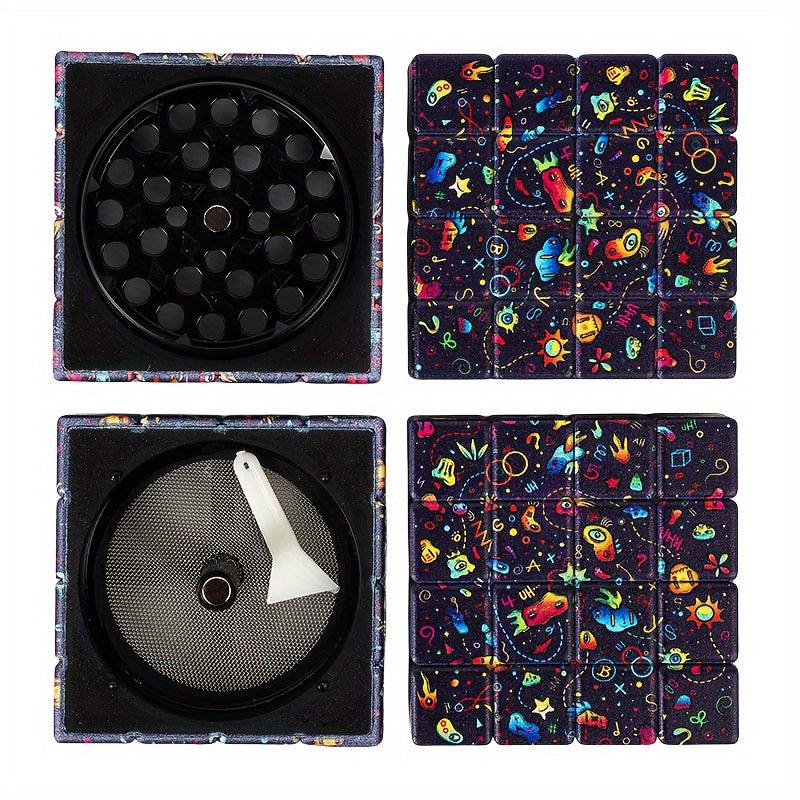 1pc Creative Pattern Square Grinder Spice Grinder Grinding Machine