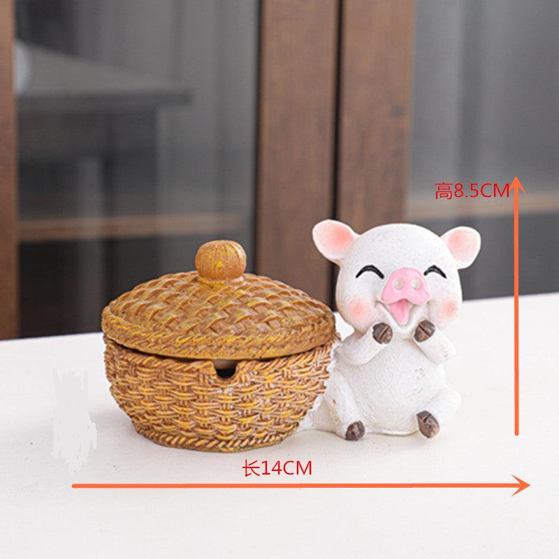 Cartoon Ashtray With Cover Windproof Home Decor Gift For Men Women