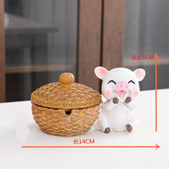 Cartoon Ashtray With Cover Windproof Home Decor Gift For Men Women