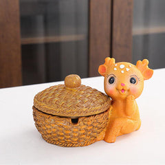 Cartoon Ashtray With Cover Windproof Home Decor Gift For Men Women