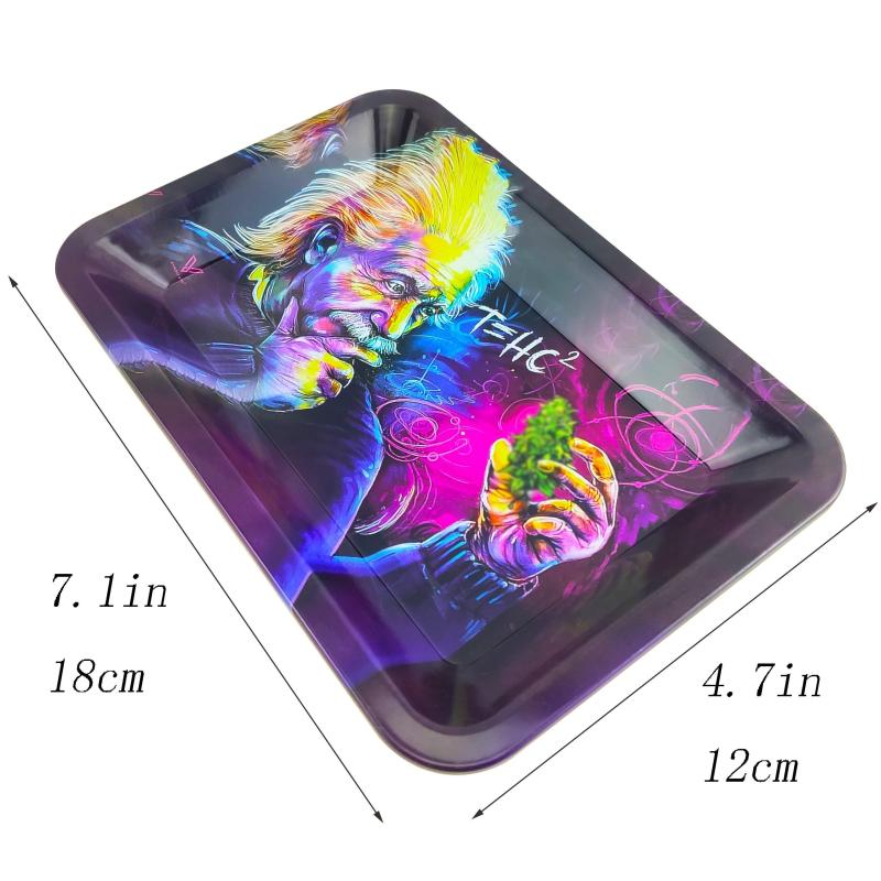 Creative Pattern Rolling Tray Metal Tobacco Wake Up Tray