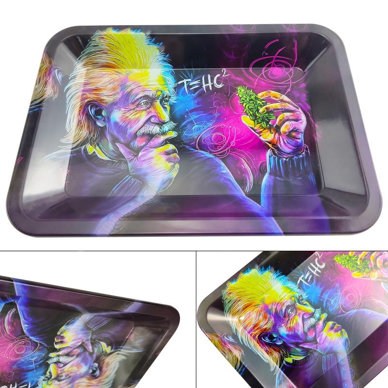Creative Pattern Rolling Tray Metal Tobacco Wake Up Tray