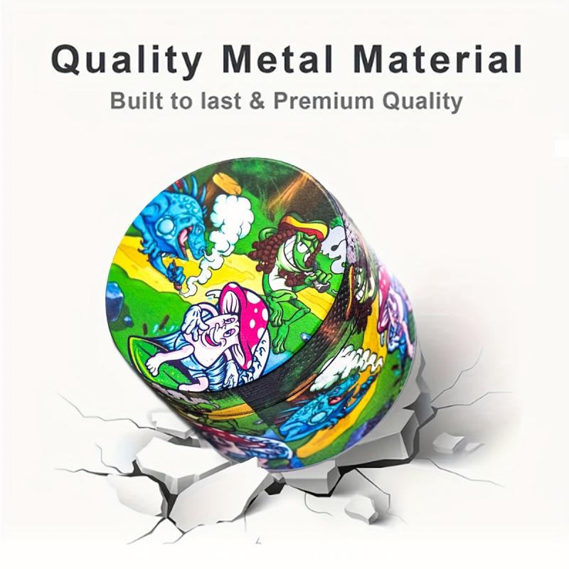 50MM Creative Pattern Metal Grinder Spice Crusher Kitchen Supplies