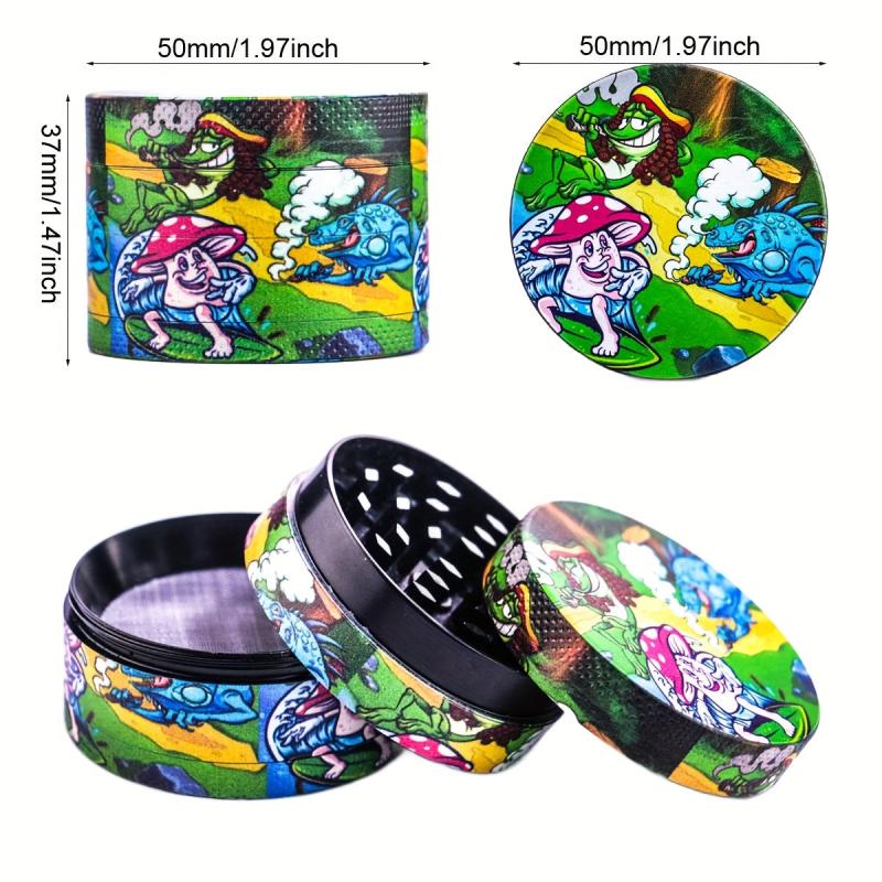 50MM Creative Pattern Metal Grinder Spice Crusher Kitchen Supplies