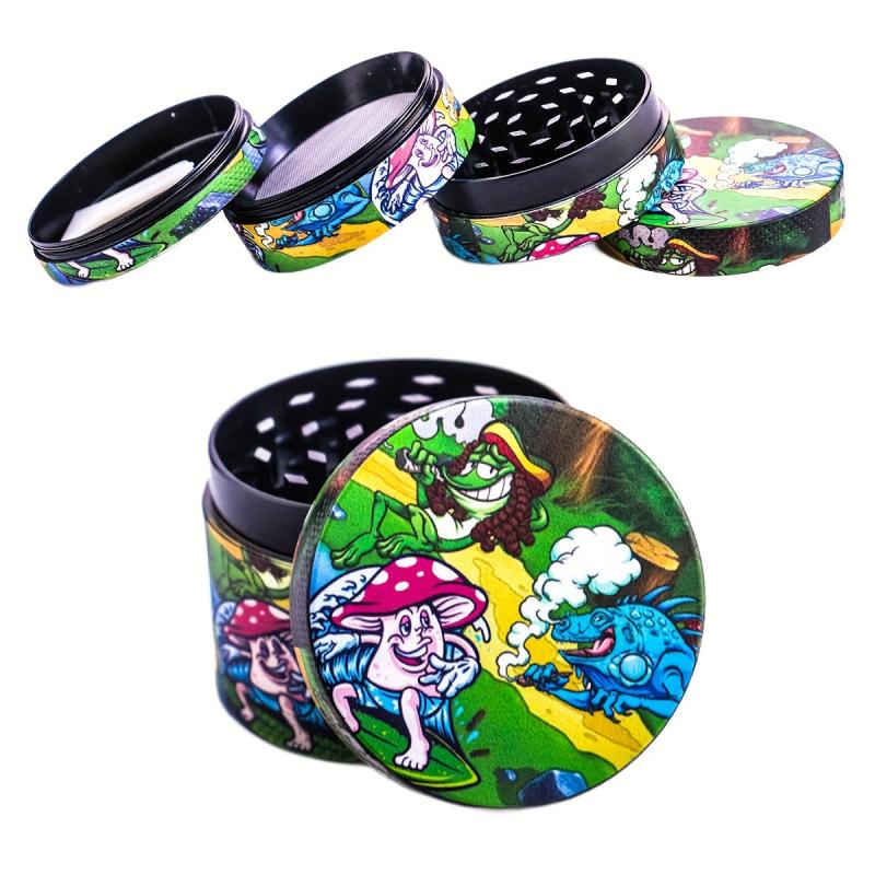 50MM Creative Pattern Metal Grinder Spice Crusher Kitchen Supplies
