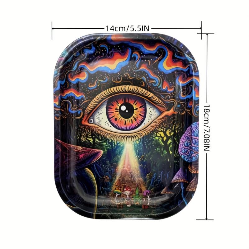 Creative Metal Rolling Tray Cartoon Design Washable Cigarette Plate