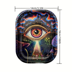 Creative Metal Rolling Tray Cartoon Design Washable Cigarette Plate