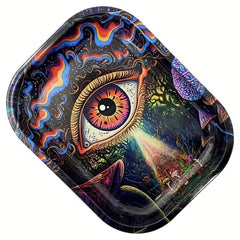 Creative Metal Rolling Tray Cartoon Design Washable Cigarette Plate