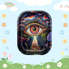 Creative Metal Rolling Tray Cartoon Design Washable Cigarette Plate