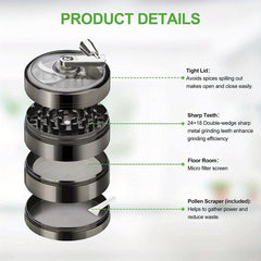 4 Layer Hand Crank Grinder Spice Crusher Kitchen Supplies