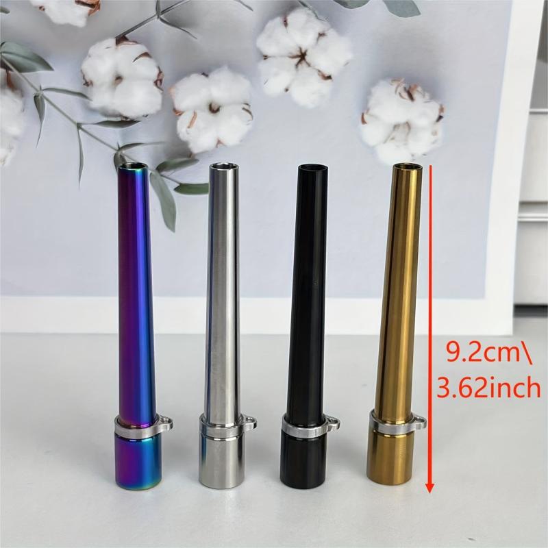 1pc Reusable Stainless Steel Mouth Tips with Hang Chain for Smoking Product