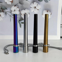 1pc Reusable Stainless Steel Mouth Tips with Hang Chain for Smoking Product