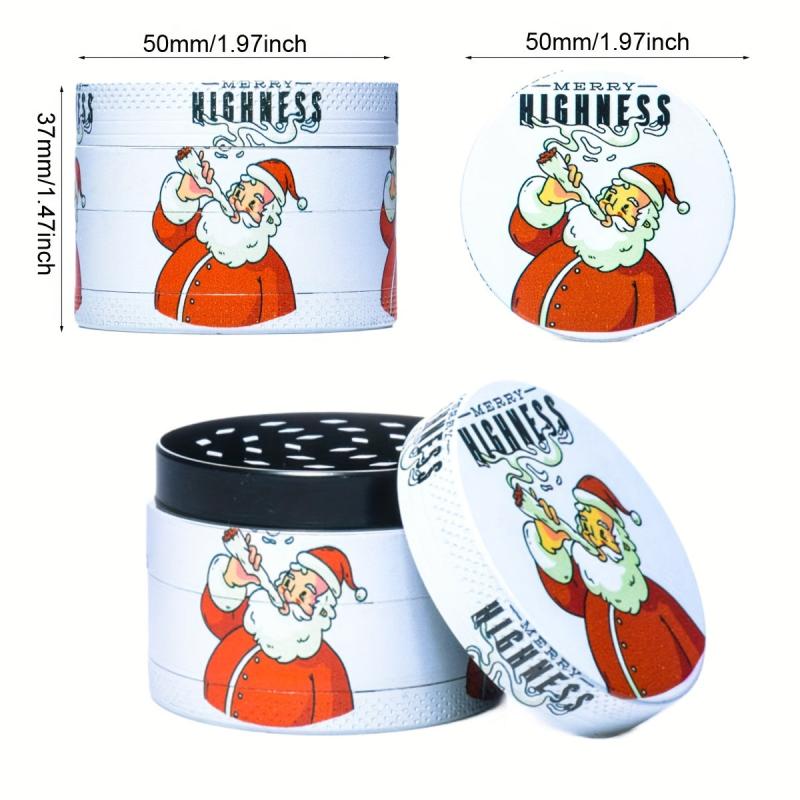 50MM Christmas Pattern Grinder Spice Crusher Kitchen Supplies