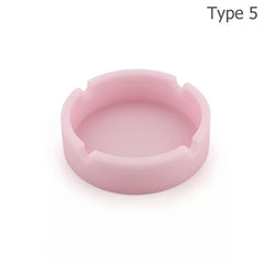 Soft Silicone Round Ashtray Portable Fluorescent Anti Scalding Cigarette Holder