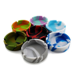 Soft Silicone Round Ashtray Portable Fluorescent Anti Scalding Cigarette Holder