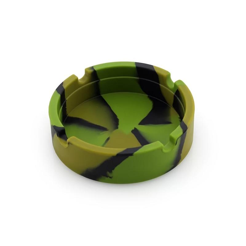 Soft Silicone Round Ashtray Portable Fluorescent Anti Scalding Cigarette Holder