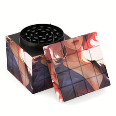 1pc Creative Pattern Square Grinder Spice Crusher Kitchen Supplies