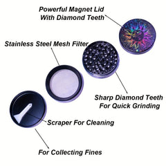 50MM Creative Pattern Metal Grinder Spice Crusher Kitchen Supplies