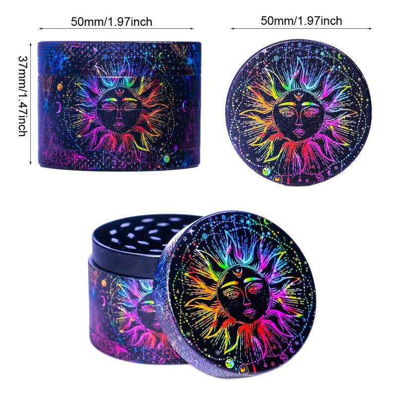 50MM Creative Pattern Metal Grinder Spice Crusher Kitchen Supplies